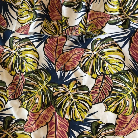 Cabana Del Sol Womens Size Large Tropical Floral Bathing Suit Ruffle Neckline - Picture 2 of 7